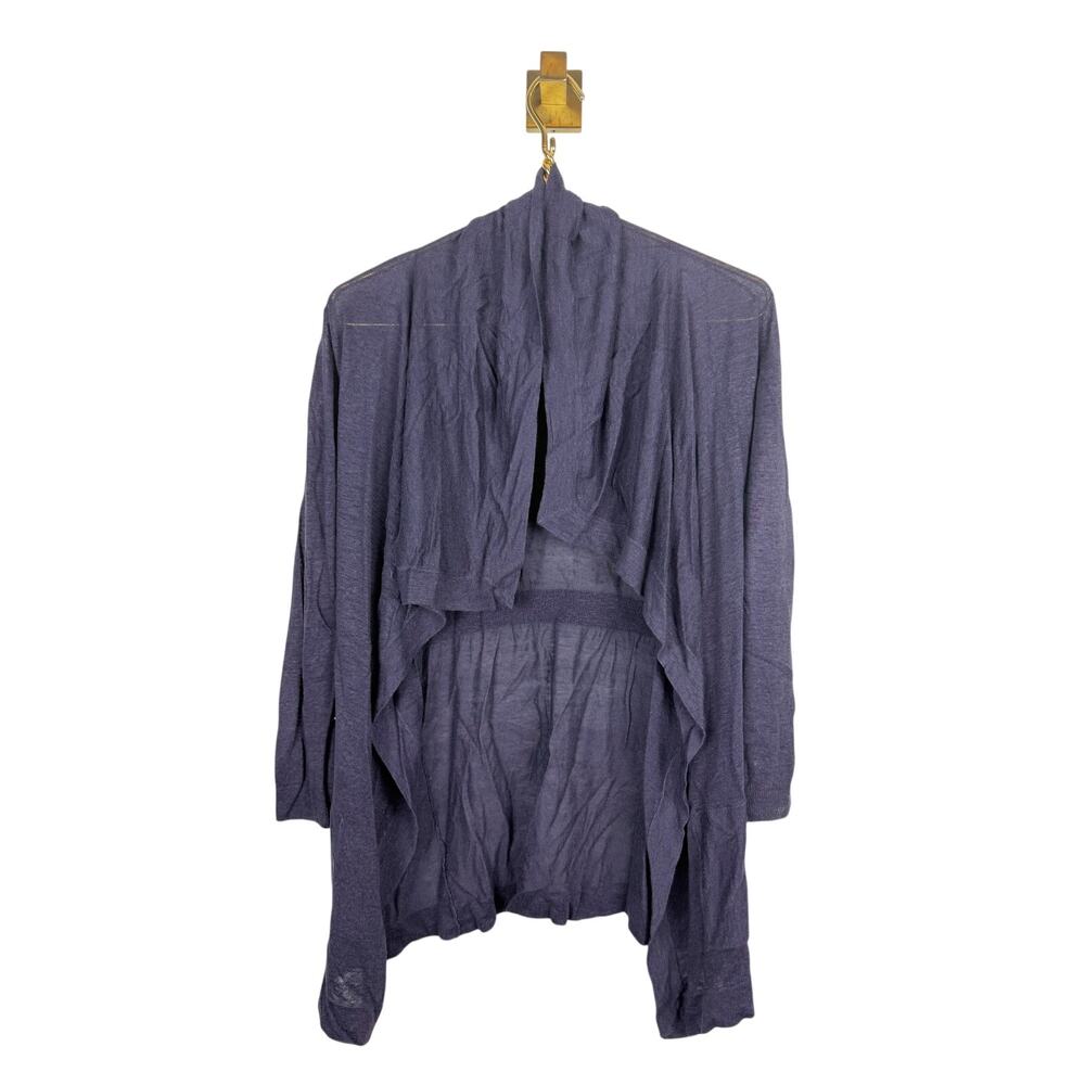 Theory Maritza B Sag Harbor Linen Cardigan Sweater Drape Waterfall Sz S